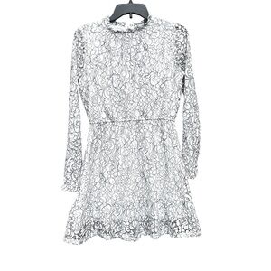 Art Class Girls White Floral Lace Long Sleeve Dress.